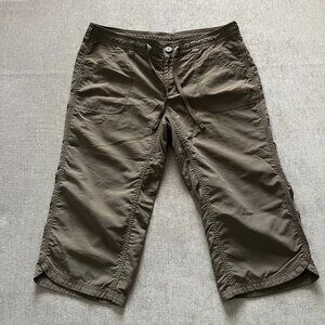 The North Face Pants Women 12 Dark Green Capri Stretch Hiking Pockets Nylon